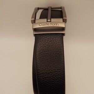 NWT-Men's Casual Black Cowhide Belt with Alloy Buckle Size 44